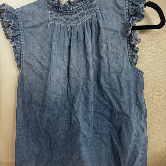 Frame Denim Ruffled Blue Top - Picture 4 of 4